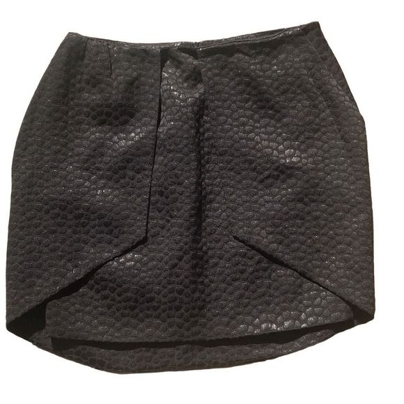 2B.Rych Dresses & Skirts - 2B Rych NEW black tulip overlay pebbled texture mini skirt size 12